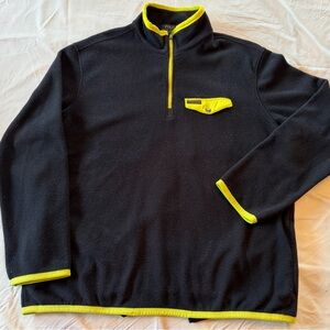 Polo by Ralph Lauren Black and Yellow Men's Fleece Quarterzip Sweater